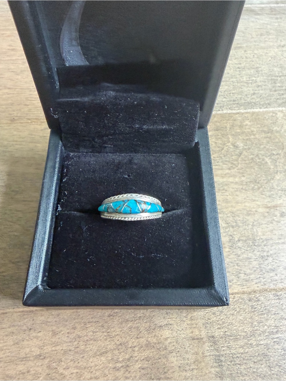 Sterling Silver Turquoise Inlay Band Ring - Women's Jewelry